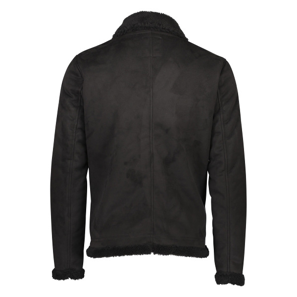 Lindbergh Men's Fake Mouton Jacket-Black