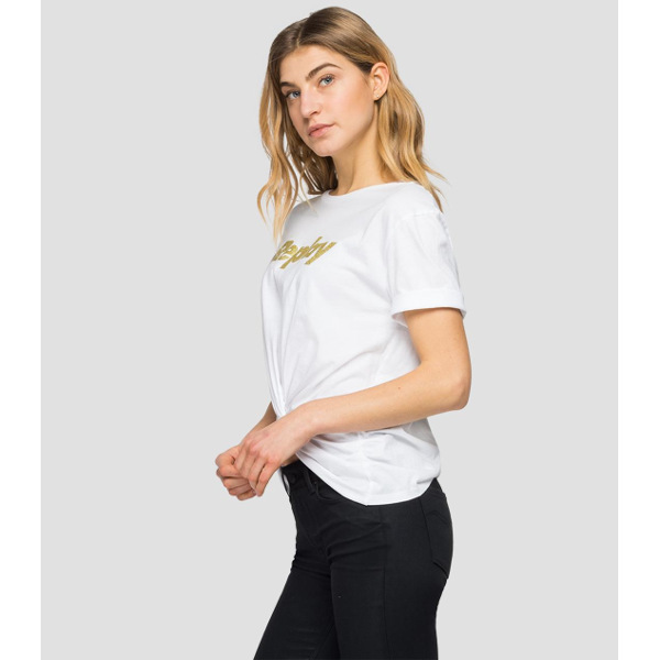 Replay Women's T-Shirt Bow-Glitter Print