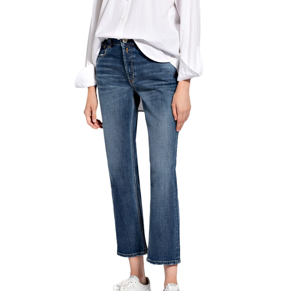 Replay Women's MAIJKE High-Rise Straight Crop Jeans