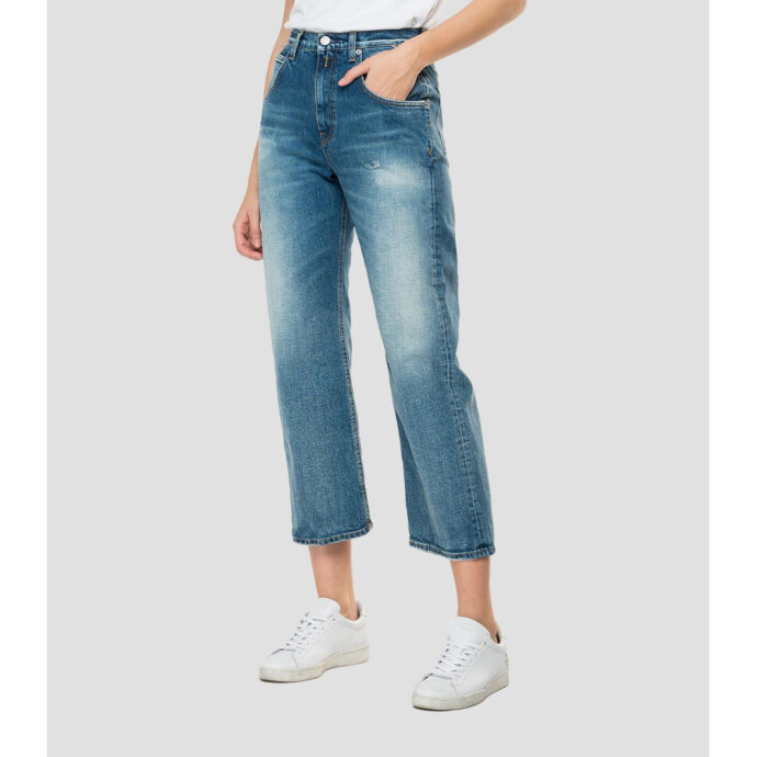 Replay Women's ZANHA Crop High Waist Jeans