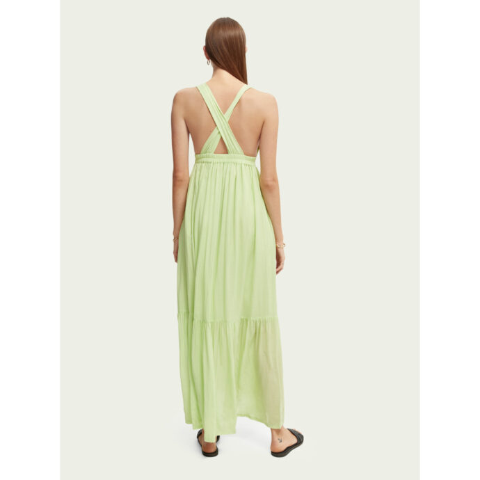 Scotch & Soda Maxi Dress With Open-Back Lime