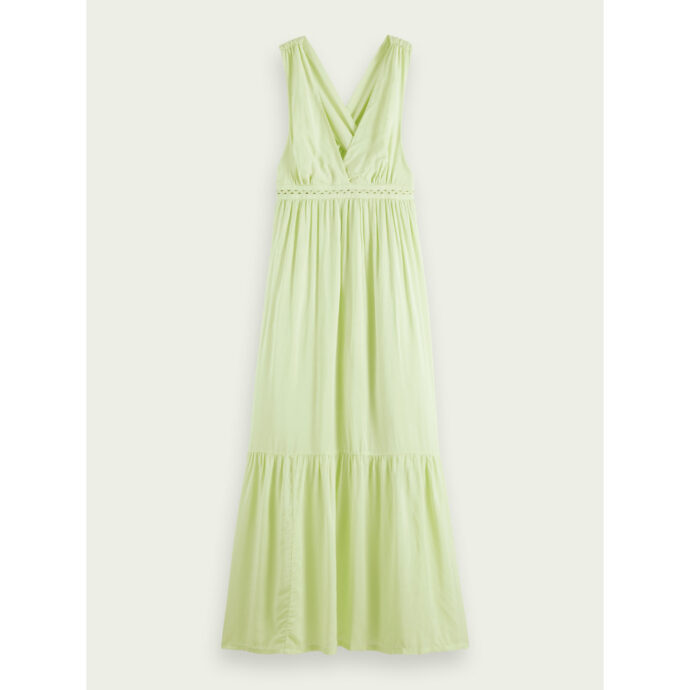 Scotch & Soda Maxi Dress With Open-Back Lime
