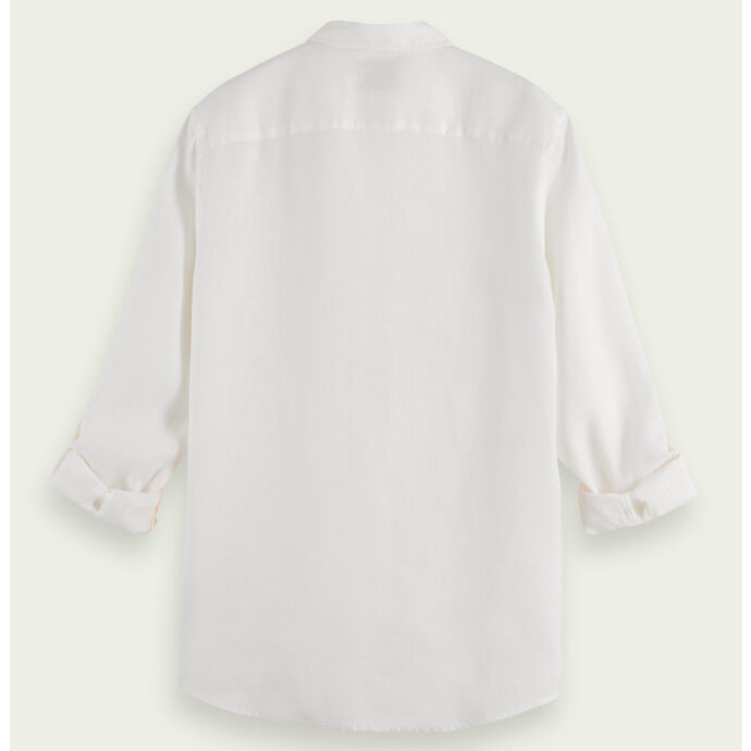 Scotch & Soda White Regular-Fit Linen Shirt