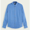 Scotch & Soda Blue Men Regular-fit linen shirt