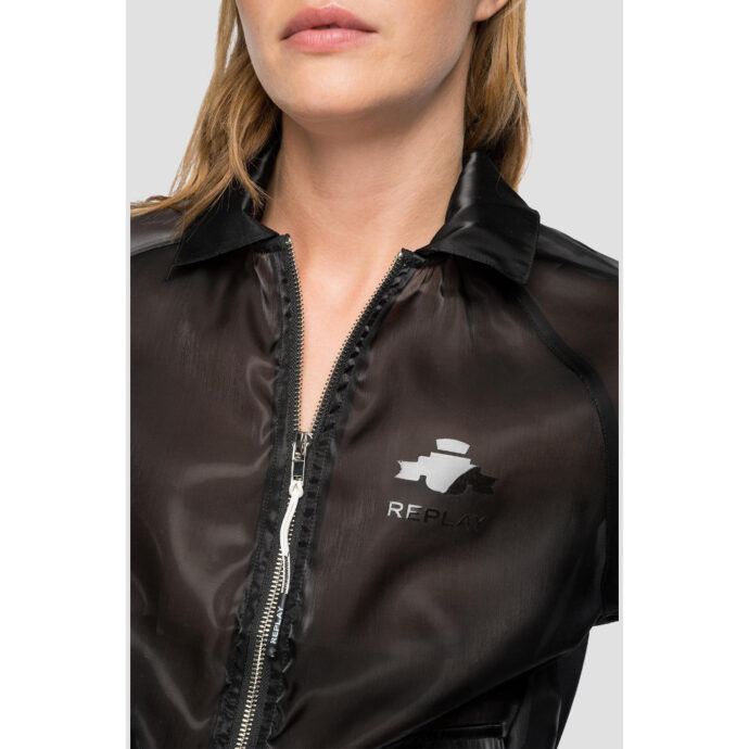 Replay Women's Poly Satin Full Zipper Jacket