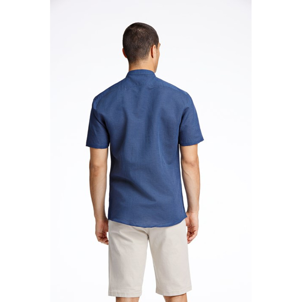 Lindbergh Men's Short Sleeve Shirt Linen Blend
