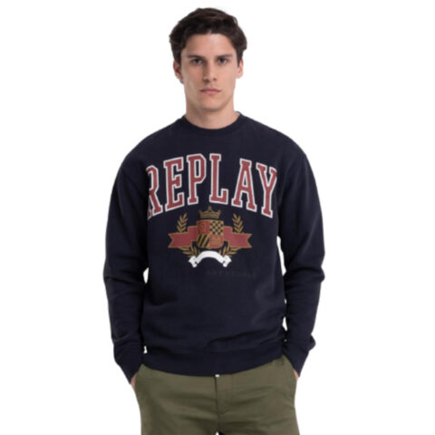 Replay Men's Crewneck Sweatshirt With College Print