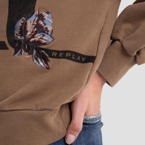 Replay Women's Rose Label Oversized Sweatshirt With Print