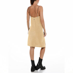 Replay Women's Lurex Dress-Gold