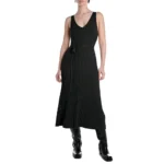 Replay Woman Belted Midi Black Dress